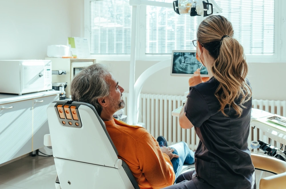 a man having a regular dental check up