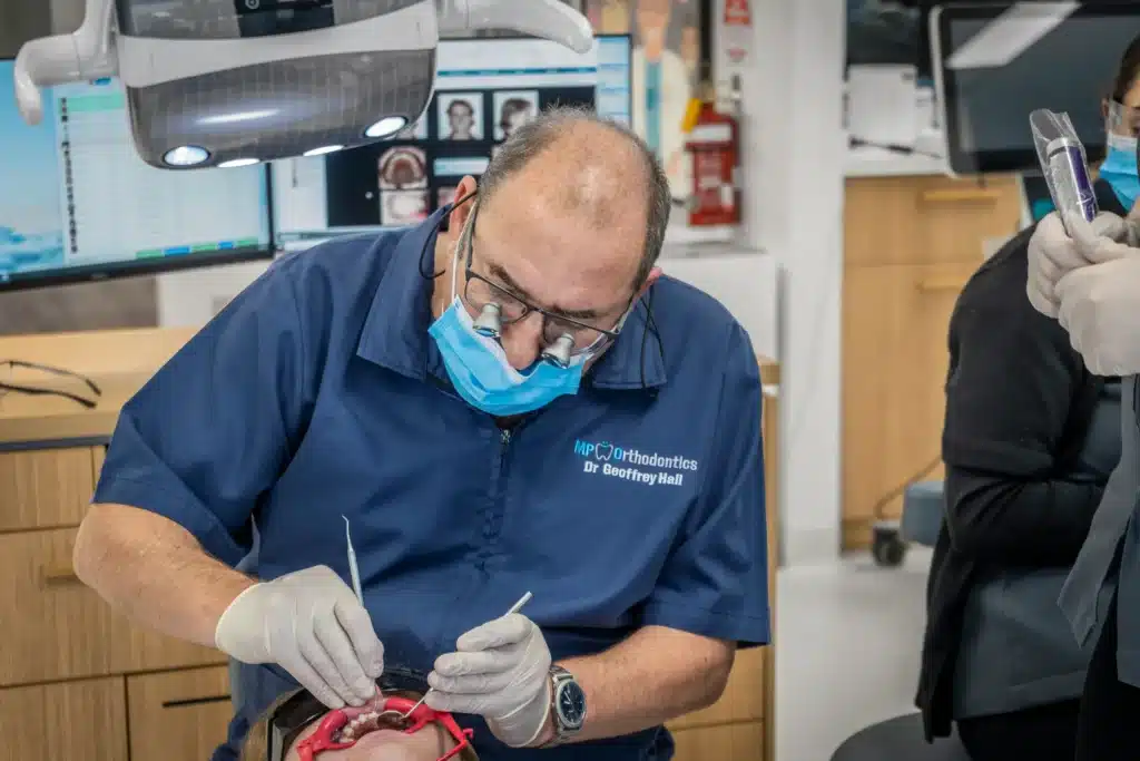 Dr Geoff Hall during orthodontic treatment at MP Orthodontics Melbourne